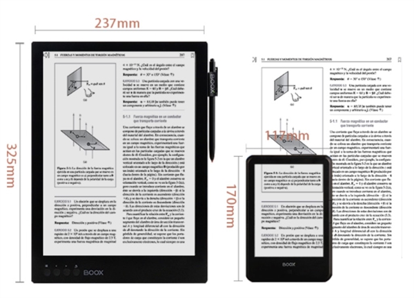 KindleShop ONYX BOOX MAX 2 størrelses forhold
