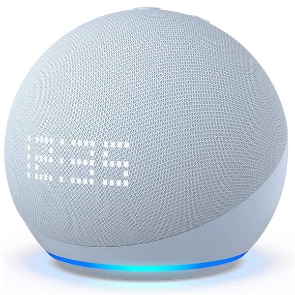 eBookReader Amazon Echo Dot 5 gen med ur - skyblå